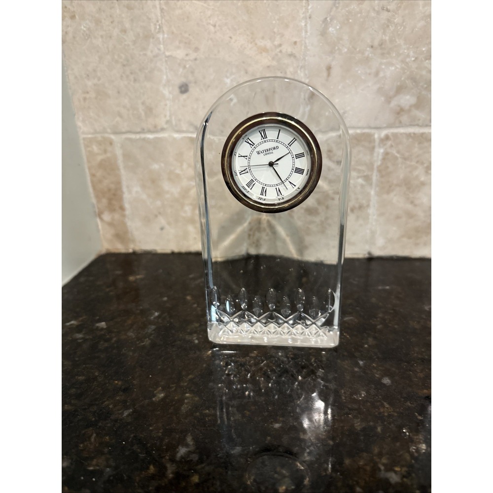 Waterford Crystal ~ Lismore Essence Desk Collection Clock Needs Battery